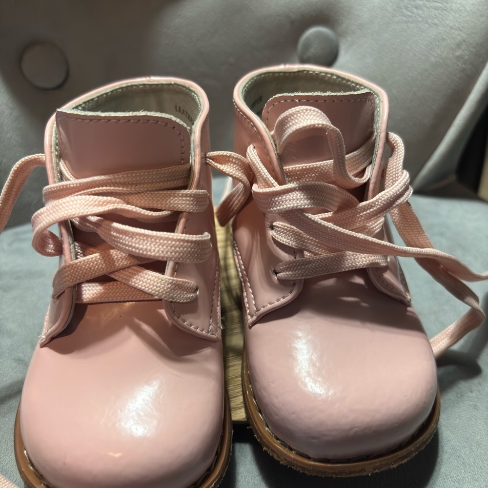 Cavoo Light Pink Patent Lace-Up Toddler Walking Shoes